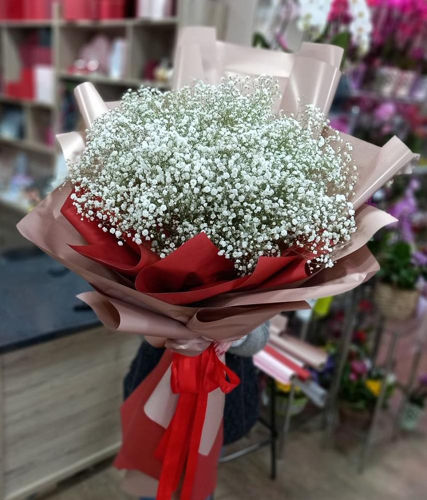 Букет Белые хлопья в Кургане Букет цветов из: Гипсофила в Кургане