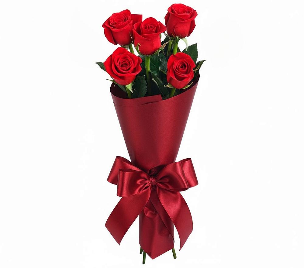Букет 5 Красных роз Эдлесс Лав в Кургане