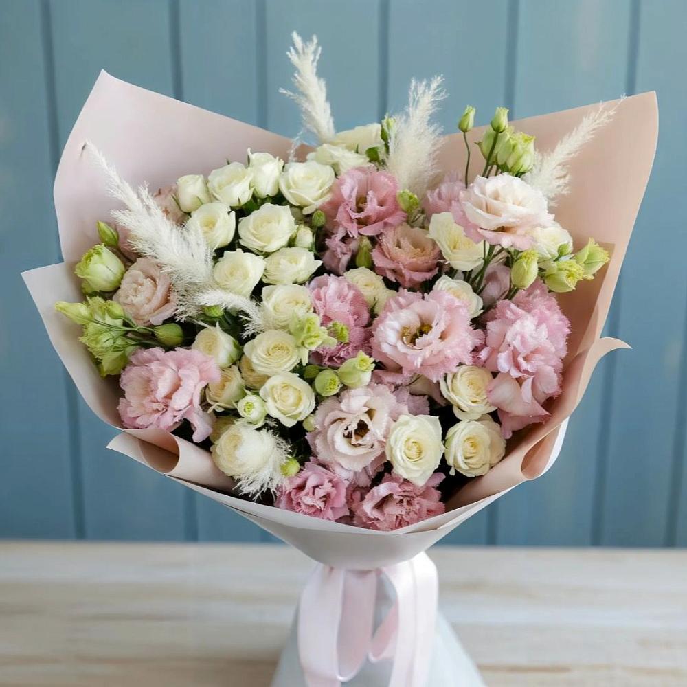 Букет цветов из: Альстромерии и Розы в Кургане