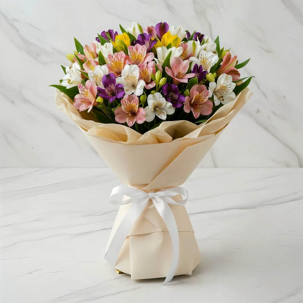 Букет цветов из: Альстромерии в Кургане