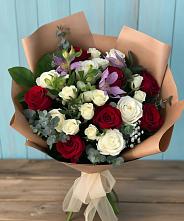 Букет цветов из:  Розы и Альстромерии в Кургане