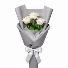 Букет 3 белые розы #REPLACE_PRED# Кургане