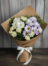 Букет цветов из:  Хризантемы и Розы в Кургане