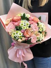 Букет цветов из:  Гвоздики, Розы и Хризантемы в Кургане