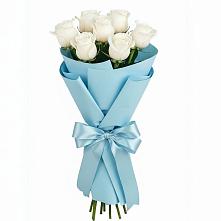 Букет 7 белых роз Проуд в Кургане