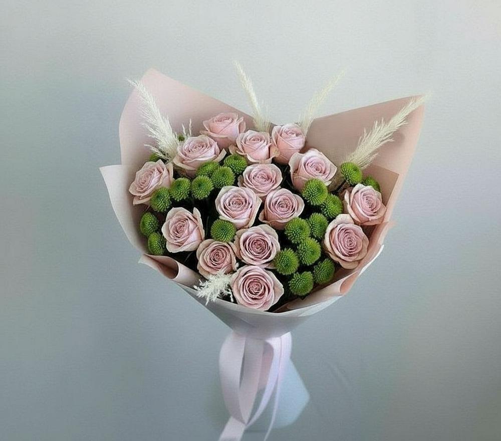 Букет цветов из: Розы и Хризантемы в Кургане