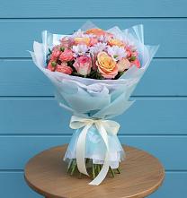 Букет цветов из:  Хризантемы и Розы в Кургане